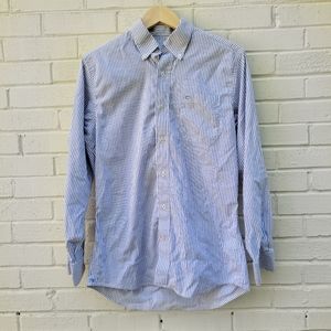 Southern Tide Men’s Skipjack Blue‎ White Striped Button Down Shirt Size Medium